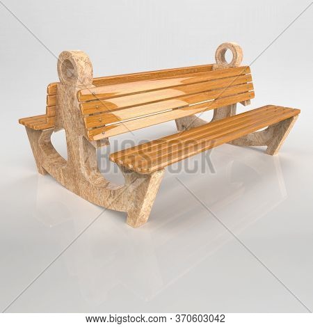 3d Image Park Bench Doppelbank Anker Yellow Granite