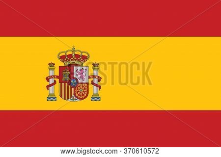 National Spain Flag, Official Colors And Proportion Correctly. National Spain Flag. Vector Illustrat