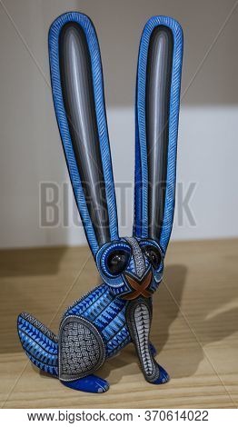 Sant Matin Ticajete, Mexico - 2019-11-26 - Elaborate Alebrije Wooden Rabbit.