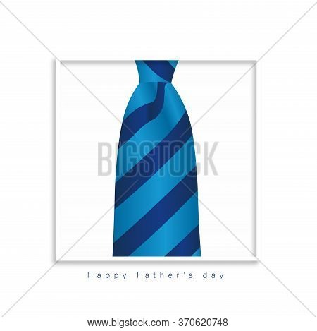Happy Father's Day Greeting Card Of White 3d Paper Cut Style.