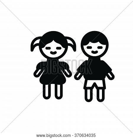 Black Solid Icon For Kids Children Kids Brood Progeny Baby