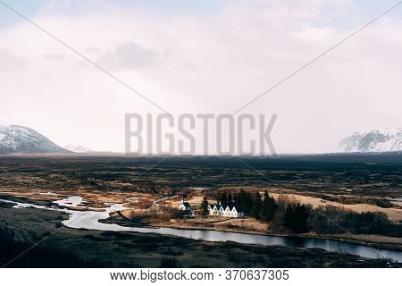Thingvellir Church Near Sylfra Fault, Thingvedlir Valley In Iceland
