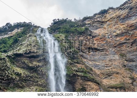 Gocta Waterfall In The Chachapoyas Region Of Northern Peru