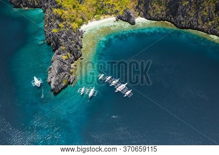 Aerial View Of A Tropical Island Miniloc El Nido, Palawan Island, Philippines