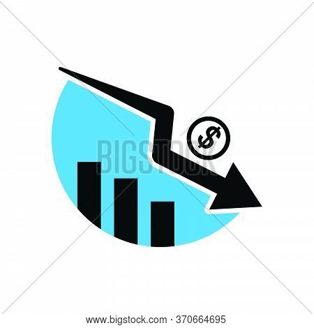 Fall Economic Flat Symbol. Design Vector Template