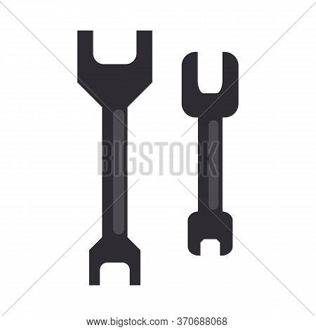 Two Spanners Illustration. Fixing, Tools, Repair. Engineering Concept. Illustration Can Be Used For 