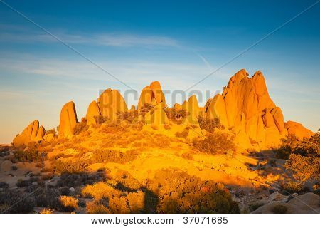 Horniny v Joshua Tree National Park, Mojave poušti, Kalifornie