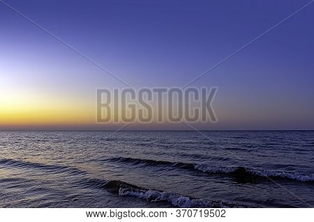 Sunset Over Baltic Sea In Lubiatowo, Pomerania, Poland