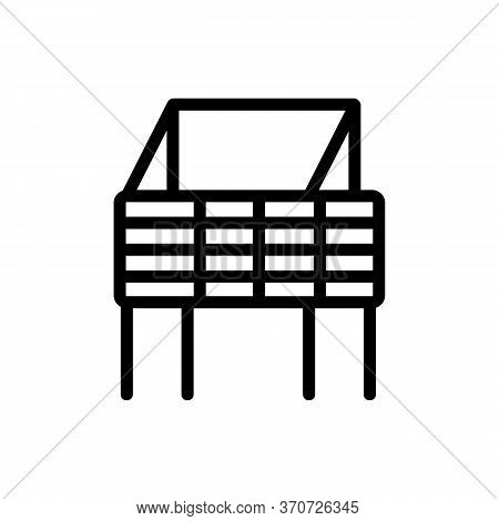 Cage For Rabbit Icon Vector. Cage For Rabbit Sign. Isolated Contour Symbol Illustration