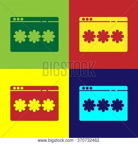 Pop Art Password Protection And Safety Access Icon Isolated On Color Background. Security, Safety, P