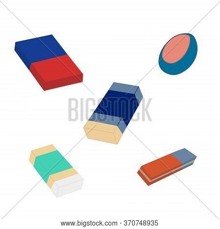 Eraser Flat Color Vector Illustration. Rubber Eraser.