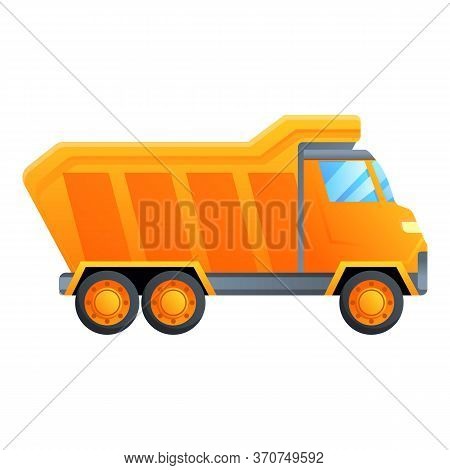 Unloading Tipper Icon. Cartoon Of Unloading Tipper Vector Icon For Web Design Isolated On White Back