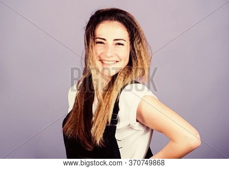 Hair Crimping Method Styling Hair Becomes Wavy Zigzag Fashion. Voluminous Crimped Hair. Trendy Crimp