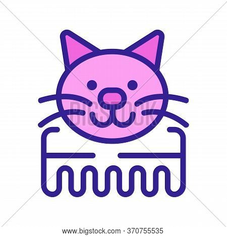 Cat Comb Icon Vector. Cat Comb Sign. Isolated Color Symbol Illustration