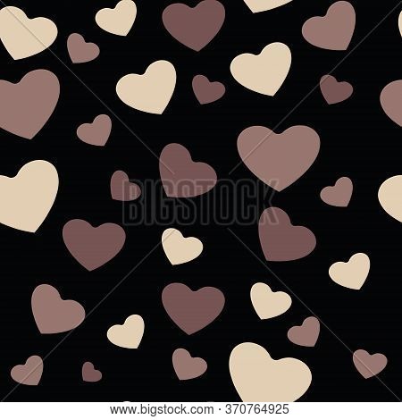 White And Black Hearts, Vector Seamless Pattern. African Americans And White People Against Racism, 