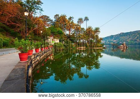 Mount Abu And Nakki Lake Panoramic View. Mount Abu Is A Hill Station In Rajasthan State, India.