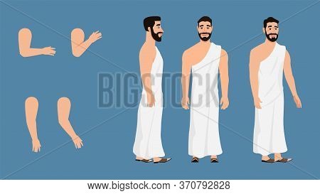 Hajj Pilgrim In Ahram ( Religious Dress) Vector