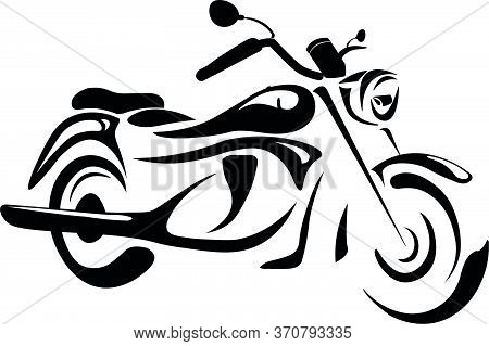 Chopper Bike Flat Vector, Vintage Chopper Motorcycle, Illustration, Isolated Motorcycle