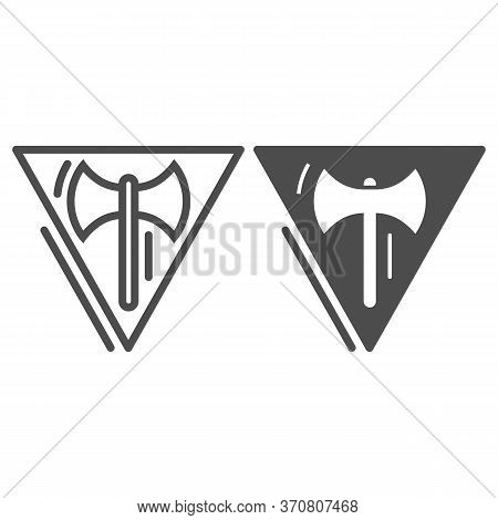 Labris In Triangle Emblem Line And Solid Icon, Lgbt Concept, Feminist Movement Flag Sign On White Ba