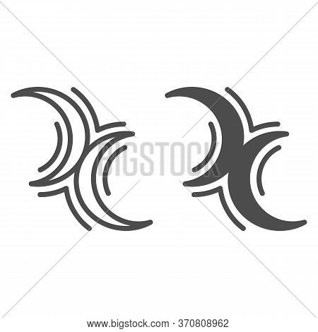 Bisexual Pride Symbol Line And Solid Icon, Lgbt Concept, Bisexuality Sign On White Background, Doubl