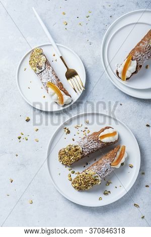 Traditional Italian Dessert Cannoli Siciliani
