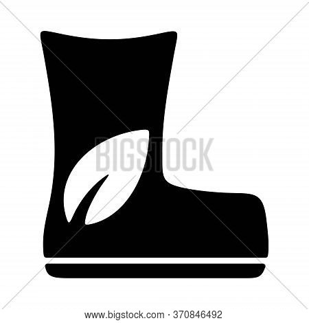 Boots With Leaf Sign. Eco Friendly Production Icon. Recycling Plastic Production. Ecological Polluti