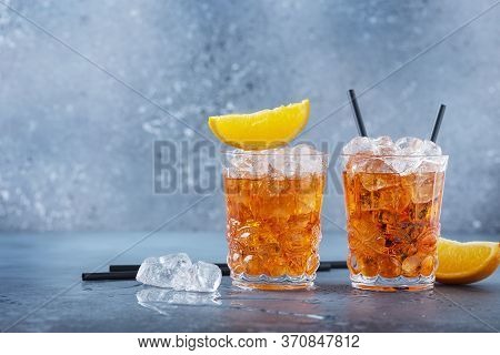Two Glasses Of A Traitional Italian Cocktail