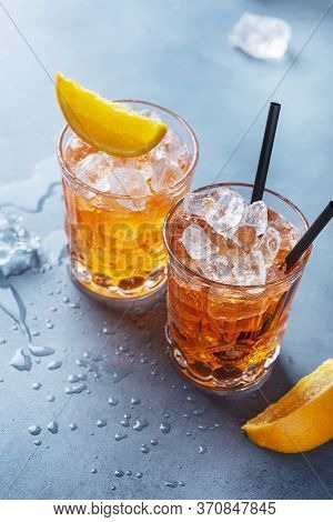 Two Glasses Of A Traitional Italian Cocktail