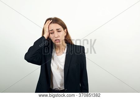 Forgetful Holding Hand To Hair, Touches Head Forgot Something Important Regrets About Mistake Feels 
