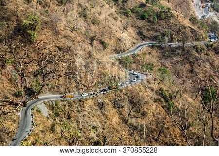 Curvy Road On The Mountains Of Bhimtal Nainital Uttarakhand