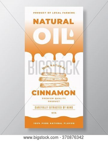 Natural Oil Abstract Vector Packaging Design Or Label Template. Modern Typography, Gradient Drips An