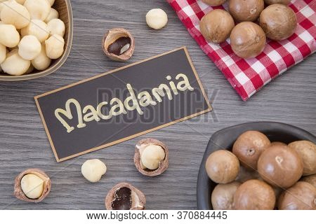 Macadamia Nuts - Macadamia Integrifolia. Text Space