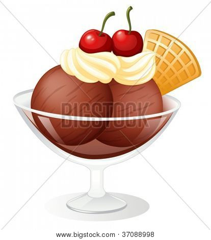 Abbildung über eine Icecream auf weißem Hintergrund