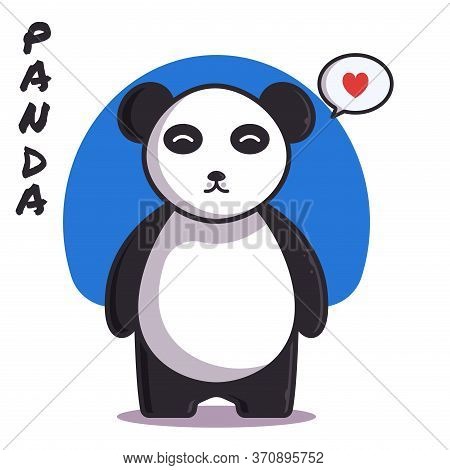 Cute Panda Vector Illustration. Flat Cartoon Style