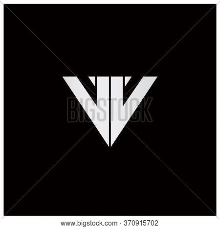 Bold White Double Letter V Logo Design