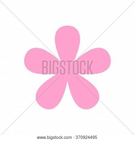 Pink Flower Single Isolated On White, Petals Flower Pink For Clip Art, Illustration Flower Pink, Sim