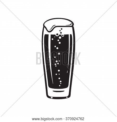 Willi Becher Beer Glass. Hand Drawn Vector Illustration Isolated On White Background.