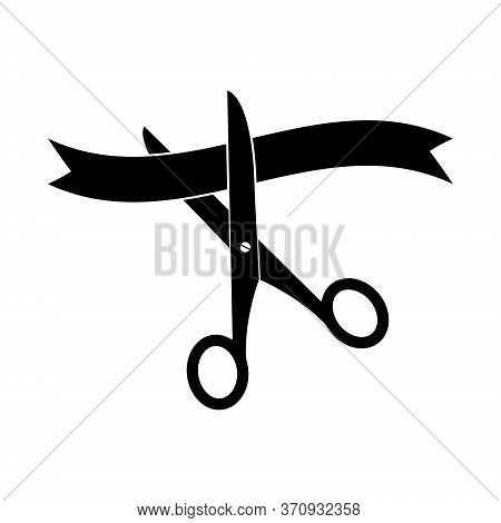 Vector Illustration. Scissors And Tape Isolated On White Background, Simple Flat Design
