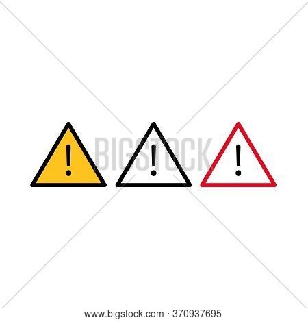 Vector Set Of Exclamation Sign. Triangle Danger Sign.