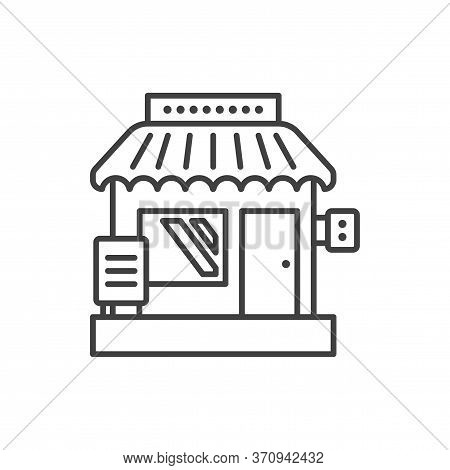 Small Business Icon. Creative Image Of A Small Shop. Linear Vector Isolated On White Background.