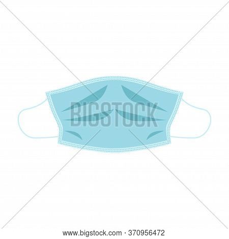 Vector Illustration Of Medical Mask, Protection From Bacteria And Viruses, Isolated On White Backgro
