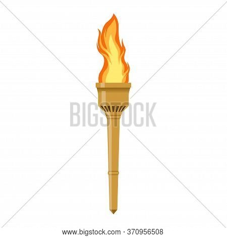 Vector Illustration Of Torch, Icon Design, Isolated On White Background
