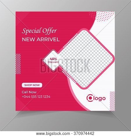 Unique Square Editable Modern Social Media Banner Template. Elegant Sale And Discount Promo.