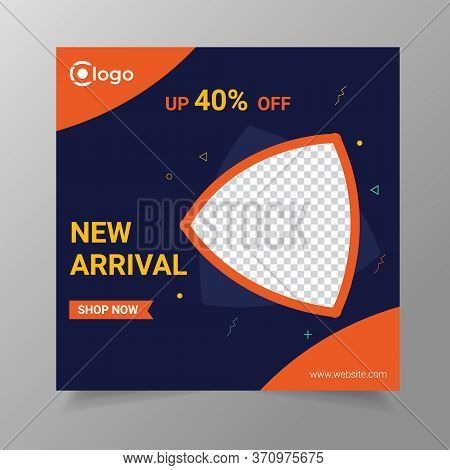 Social Media Post Template For Digital Marketing And Sale Promo. Fashion Advertising. Instagram Bann
