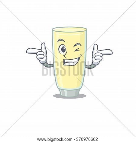 Cartoon Design Of Screaming Orgasm Cocktail Showing Funny Face With Wink Eye