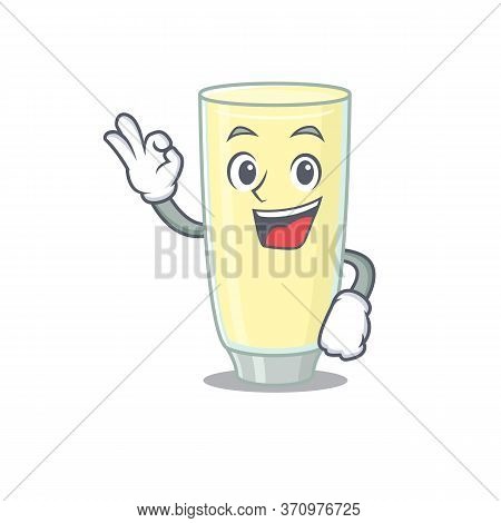 Screaming Orgasm Cocktail Mascot Design Style Showing Okay Gesture Finger