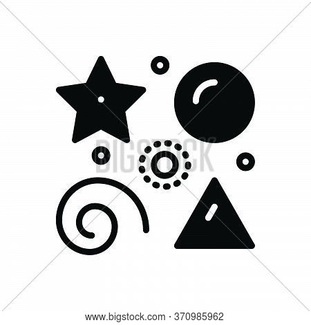 Black Solid Icon For Various Different Discontiguous Asunder Type