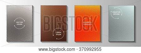 Minimal Point Faded Screen Tone Cover Page Templates Vector Batch. Urban Catalog Perforated Screen T