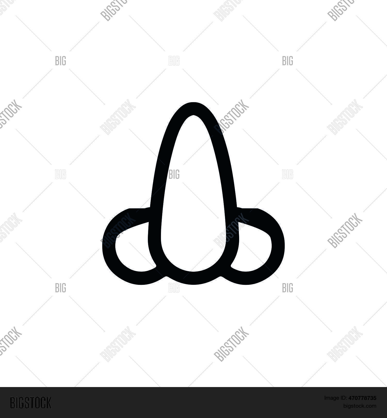 Simple Nose Sticker Nose Icon. Simple Vector & Photo (Free Trial) | Bigstock