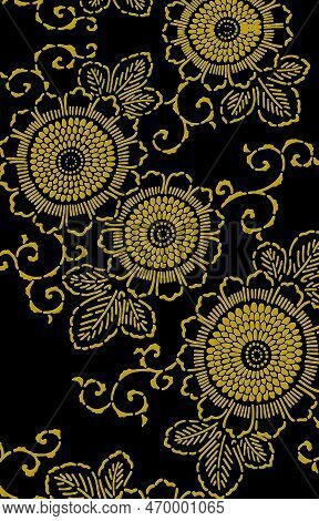 Textile digital ornamental ikat ethnic flower design handmade artwork abstract vintage shaped boho mandala tattoo artist Arabic indian classical textured retro luxury style flower details